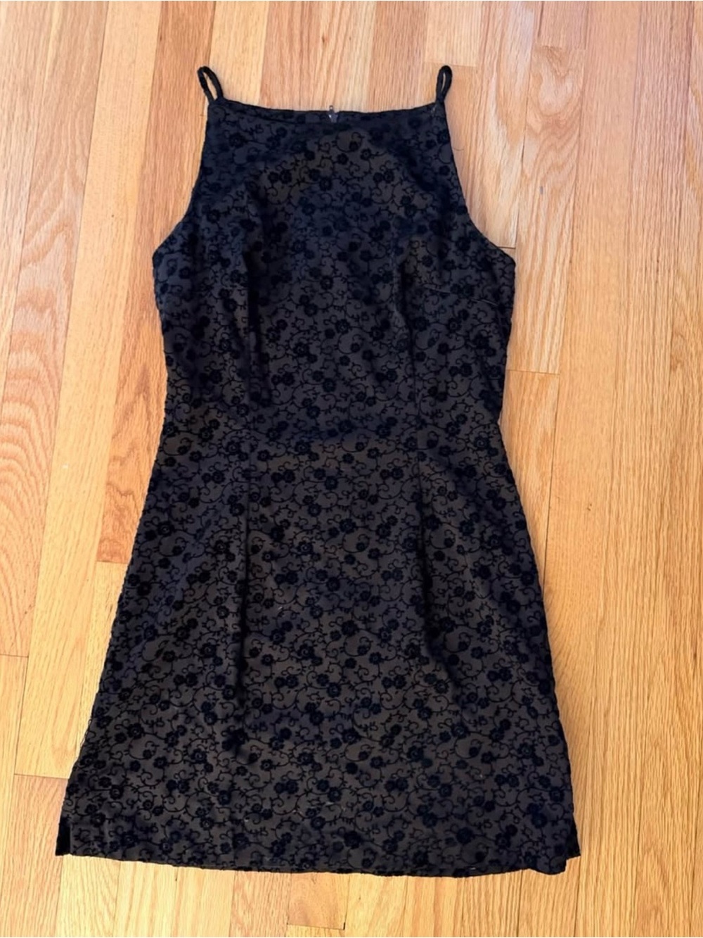 La Belle Black Floral Mini Dress